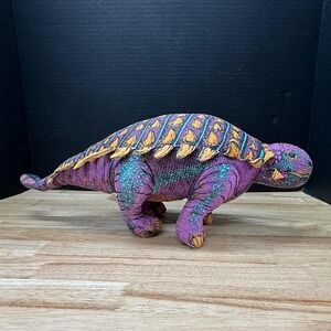 Applause 1992 Dinosaur Plush Ankylosaurus Purple Spiked Vintage Stuffed Animal